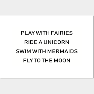 Play With Fairies Ride A Unicorn Swim With Mermaids Top Tumblr Fashion Swim Posters and Art